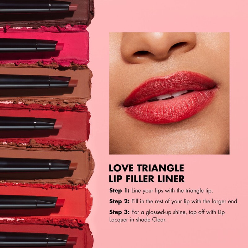 e.l.f. Love Triangle Lip Filler Liner, 2-in-1 Lip Liner Pencil