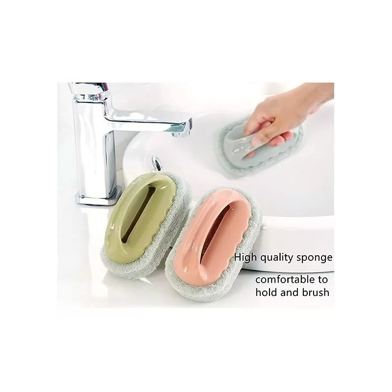 Imported 03 Handle Sponge Brushes, Kitchen Bathroom Cleaning Washing Scrubber