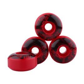 EBTOOLS. 4pcs Skateboard Wheels, PU Soft Wheels, Skateboard, Double Rocker Skateboard Wheels, High Strength, Rugged, High Resilience, High Elasticity, 2.0 x 1.2 inches (52 x 30 mm) (Red)
