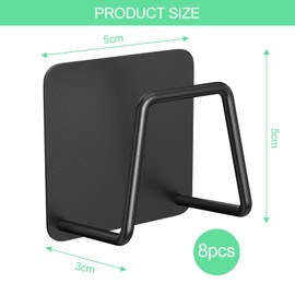 Gvolatee Pack of 8 Sponge Holder Kitchen Sponge Holder Sink Sponge Holder Sponge Holder Sink Sponge Holder Kitchen Sink Sponge Holder Stainless Steel Sponge Holder for Kitchen (Black)