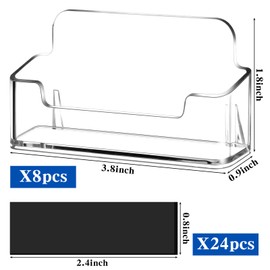 Colingmill Acrylic Business Card Holder Magnetic Business Card Display Desk Clear Card Holder for Office Business Desk Home Office (8 Pcs)