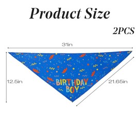 Dog Birthday Bandana,Birthday Dog Bandana Boy Triangle Scarf Triangle Dog Scarfs Bandanas for Small Medium Dogs Pets Birthday Party Supplies (Blue)