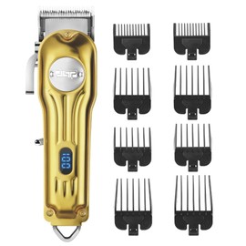 DSP Professional Hair Clipper for Men, Cordless Hair Cutting with LED Display, Barber Clipper USB Rechargeable, Gifts for Men (Gold)