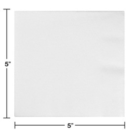 Creative Converting 613272 24 Count Form & Function Better Than Linen Beverage Napkins, Any, White