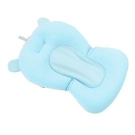 Bathtub Seat, Soft Fixing Baby Bathtub Seat Cushion Foldable Large Space for Bathroom Baby Bath Seat Baby Bath Pad(Blue Bear)