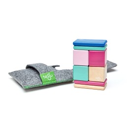 8 Piece Tegu Pocket Pouch Magnetic Wooden Block Set, Blossom