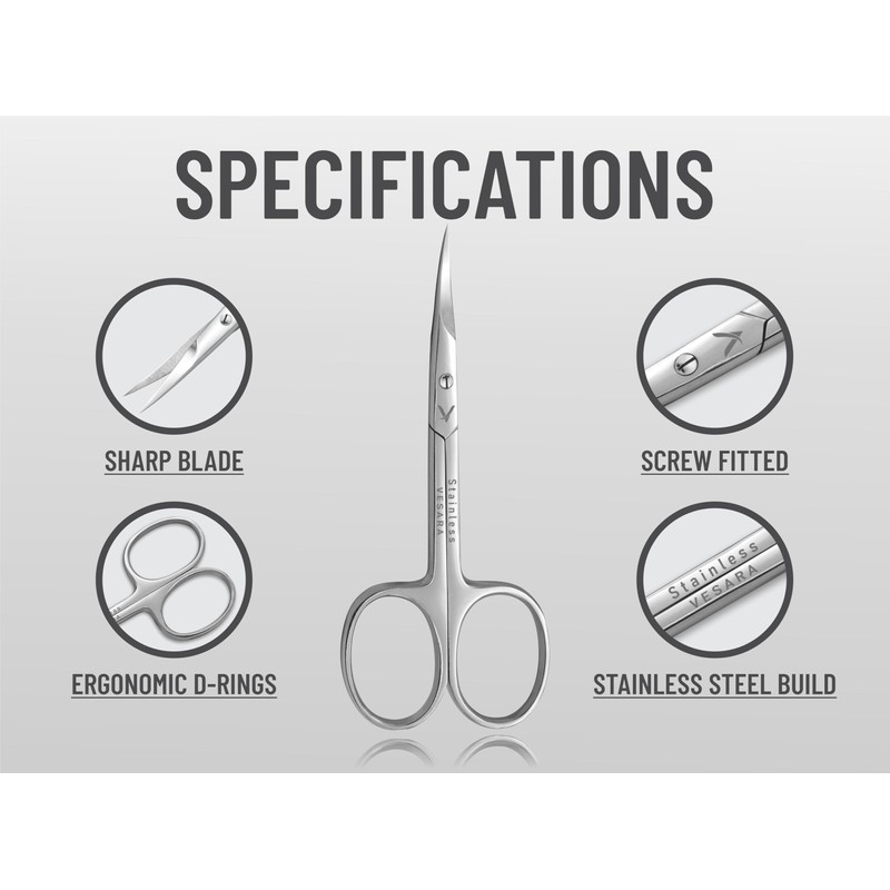 Cuticle Scissors Extra Fine Curved - Professional Beauty Scissors for