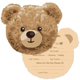 DDLP 50pcs Bear Baby Prediction Cards for Baby Shower Games We Can Bearly Wait Predictions and Advice Cards Gender Neutral