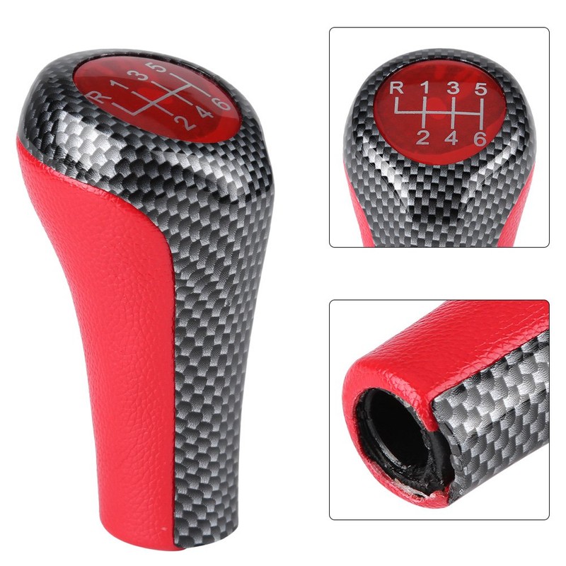 for X5 Gear Shift Knob, Red & Carbon Fiber 6