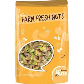 California Pistachio Kernels with Pink Himalayan Salt (2 Lbs) Shelled - Oven Roasted to Perfection in Small Batches - Farm Fresh Nuts Brand