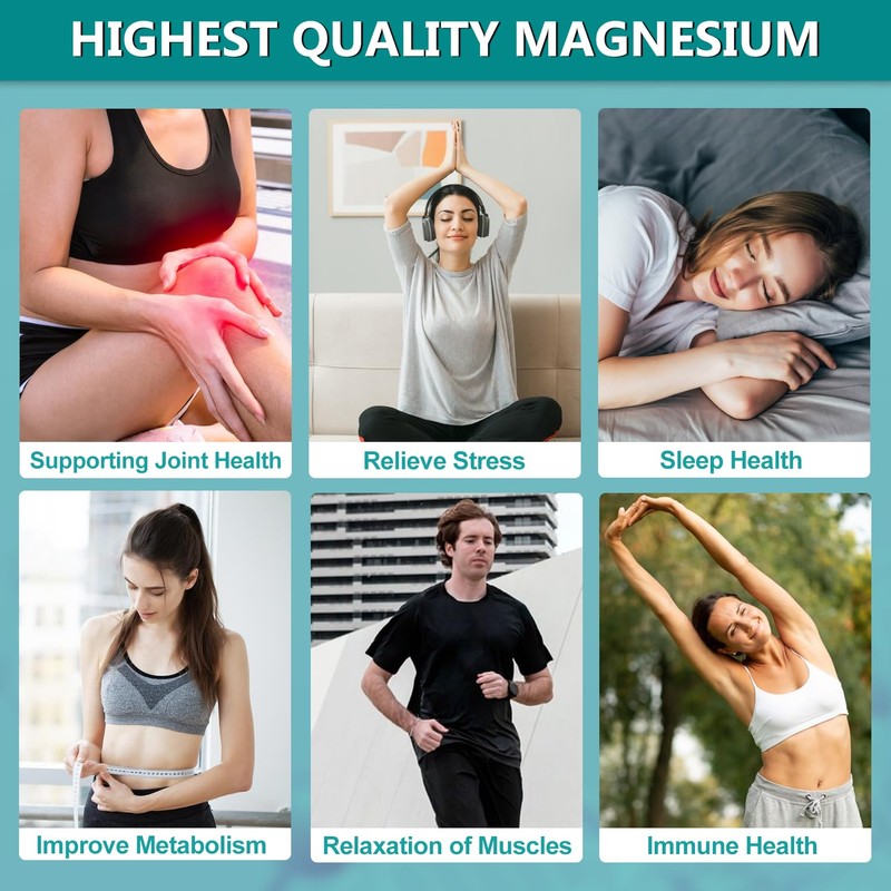CANLIST Magnesium Glycinate Supplements 450mg for Bone & Muscle Health,