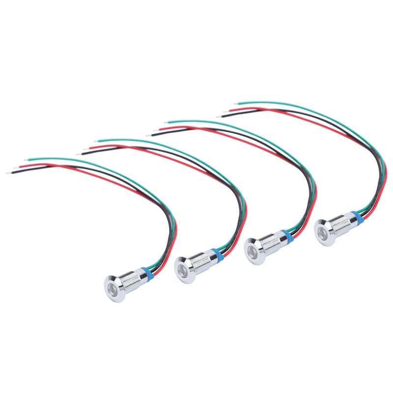 4 Set LED Indicator Light Signal Common Anode Waterproof Metal