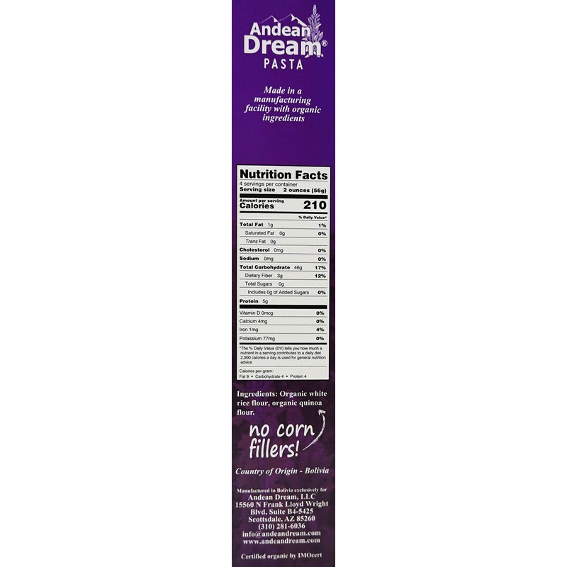 Andean Dream Organic Orzo Quinoa Pasta, 8 Ounce - 12