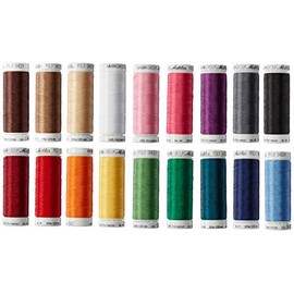Mettler Poly Sheen 18er Nähgarn-Set: Hochglanzgarn für Stickereien und Dekorative Näharbeiten – 100% Polyester – PS18-Kit - 200m Pro Rolle