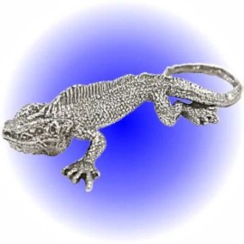 New Frescos Iguana Lizard Pewter Metal Figurine Game Piece - Lead Free