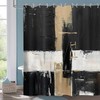 Oil Painting Abstract Shower Curtain, Boho Black White Brown Rectangle