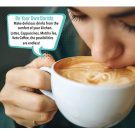 Elementi Milk Frother Wand & Matcha Mixer, Mini Electric Whisk for Coffee - Frother for Coffee - Milk Frother Handheld - Coffee Stirrers Electric Matcha Frother & Hand Whisk (Light Blue)