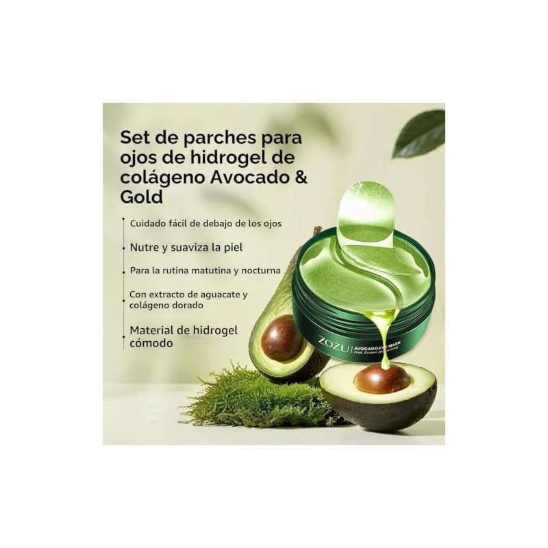Parches Ojos de Aguacate con Colageno - Contorno de Ojos