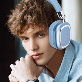 Headphones Wireless Over Ear - Built-in Microphone Wireless Running Headphones,Lightweight Earbuds for Sports Offices Airplane Translation Commuting Running Game