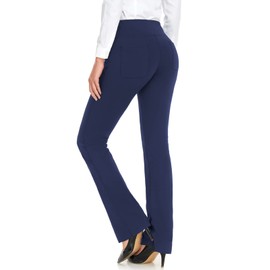 Safort 28" 30" 32" 34" Inseam Regular Tall Bootcut Yoga Pants, 4 Pockets, UPF50+, Blue, M