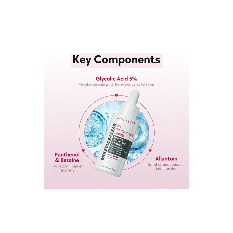 NINELESS [NINELESS]Molecule-Clear 5% Glycolic Acid Serum 30ml