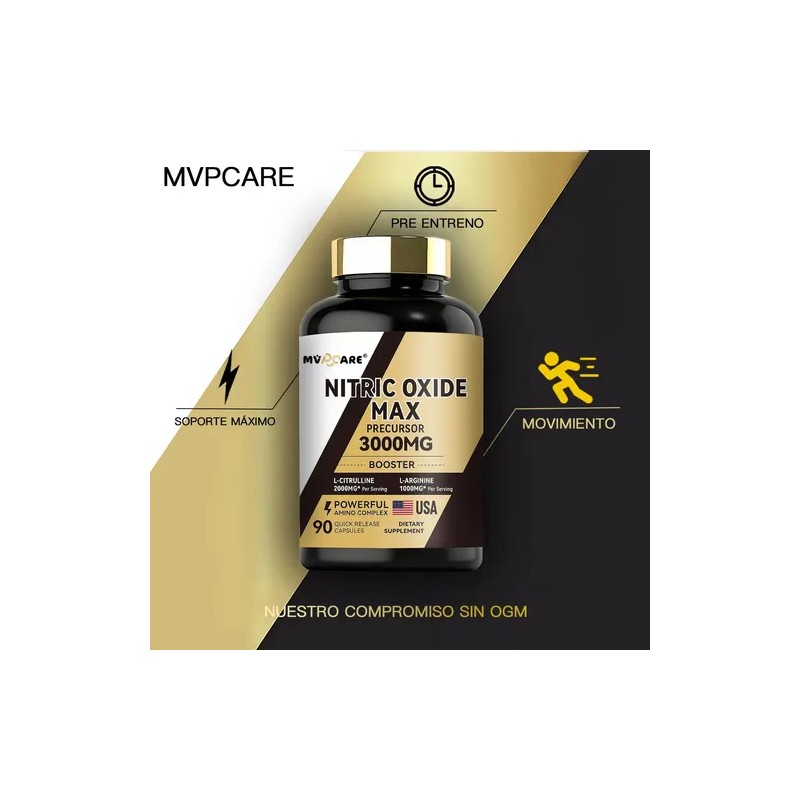 Nitric Oxide Max 3000mg Con 90caps L-arginina Y L-citrulline