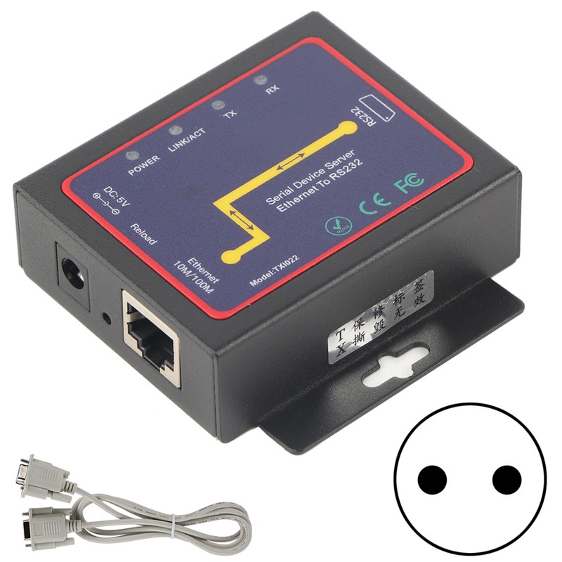 RJ45 to RS232 Single Serial Server PluG in RS‑232 to