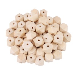 Geometric Wooden Beads, Faceted Wooden Beads, Wooden Beads, DIY Accessories, Wooden Beads Set for Crafts, 50mm