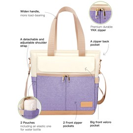 JOYHILL Lunch Bag for Women, Lunch Tote Leakproof Insulated Lunch Box with Shoulder Strap, Adult Reusable Lunch Cooler Tote Bags for Work Picnic Camping Beach (H-LIGHT PURPLE)