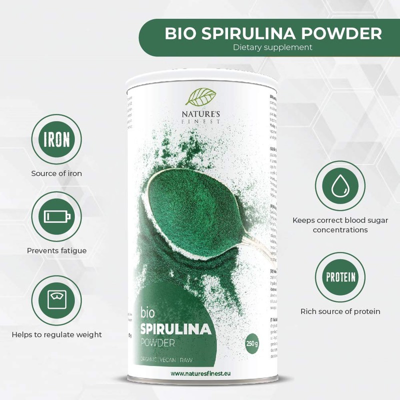 Nature's Finest Bio Spirulina Powder 250g | Organic and Raw