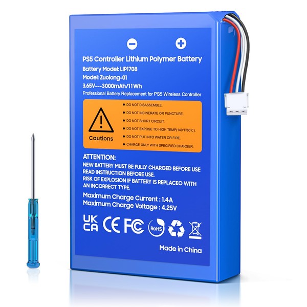 3000mAh PS5 Controller Battery, Rechargeable PS5 Battery Pack, DualSense Batteries