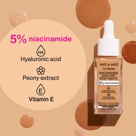wet n wild Bare Focus Skin Tint, 5% Niacinamide Enriched, Buildable Sheer Lightweight Coverage, Natural Radiant Finish, Hyaluronic & Vitamin Hydration Boost, Cruelty-Free & Vegan - Caramel