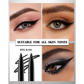 Black Gel Eyeliner Pencil,Waterproof Eye Liner Waterline Pen for Women Girl