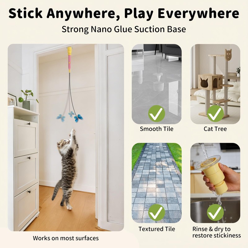 JoyBruko Interactive Cat Toys for Indoor Cats, Automatic Cat Wand