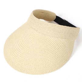 sy soul young Sun Hat Women's Summer Straw Hat Foldable UV Protection 50 Hat Sun Hat Sun Hats with Wide Brim for Beach Golf, beige