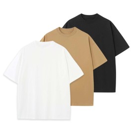 3 Pace Men's Oversized Cotton T-Shirts Unisex Summer Short Sleeve Crew Neck Loose Fit Basic Tops for Women (B,S)