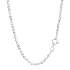 NKlaus Anchor Chain 925 Sterling Silver Round Solid Necklace 2.40 mm Wide, Sterling Silver, No Gemstone