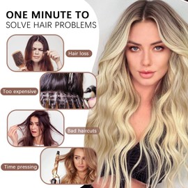 Clip in Hair Extensions for Women 4PCS Natural Blonde Mixed Bleach Blonde Hairpieces Long Wavy Synthetic Hair Extensions 20 Inch Thick Natural & Soft Hairpieces Fiber Hair for Women