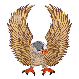 Large Eagle Back Patch Brown - 25 x 28 cm - Embroidered Patch for Biker, Back Patch, XXL Patch, Eagle Bird, Patch Back Patch for Motorcycle Jackets, Cuts, Leather Vests - High Quality Embroidery