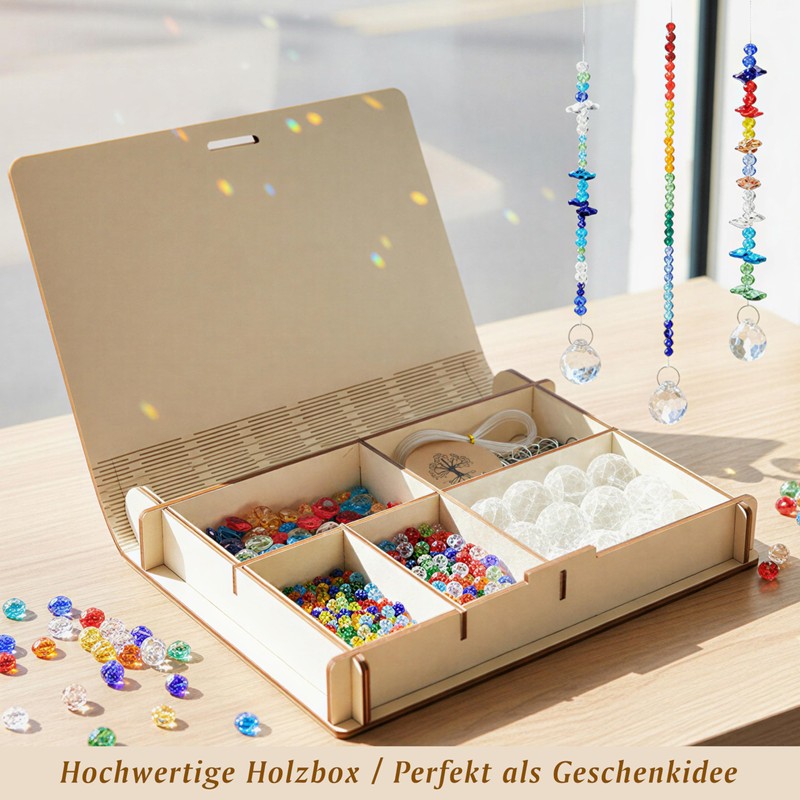 RUBY Sun Catcher Crystal Craft Set in Wooden Box Set