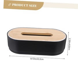 ABOOFAN Japanese Style Tissue Box Napkin Holder with Smooth Opening Non Slip Design for Home Dining Room Car Black Minimalist Desktop Storage Case