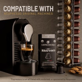 ESPRESSORO 200 USDA Organic Espresso Pods - RISTRETTO Aluminum Capsule Compatible with Nespresso Original Lines Machines. Intensity 7 Premium Italian Expresso Coffee Capsules