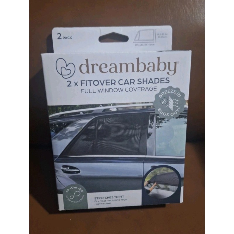 DreamBaby Fitover Car Window Sun Shades for Baby Stretchable Window