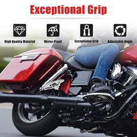 Goldfire Rear Passenger Large Floorboards Foot Pegs Bat Shape Footboards Motorcycle Accessories Compatible with Harley Sportster 883 1200 XL Touring Street Glide Electra Glide Softail Dyna, Chrome