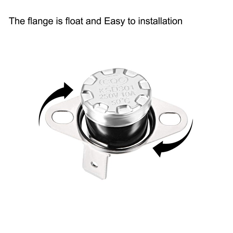 uxcell KSD301 Thermostat 50°C/122°F 10A Normally Open N.O Adjust Snap