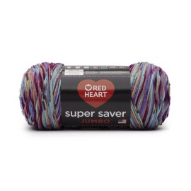 Red Heart Super Saver Jumbo #4 Medium Acrylic Yarn, Starburst Print 10oz/283g