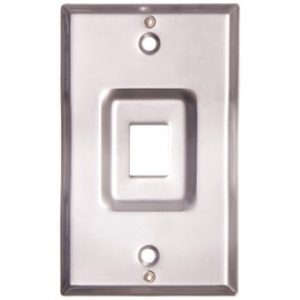 Leviton 4108W-1SP QuickPort Telephone Wall Jack, Stainless Steel, Recessed Port