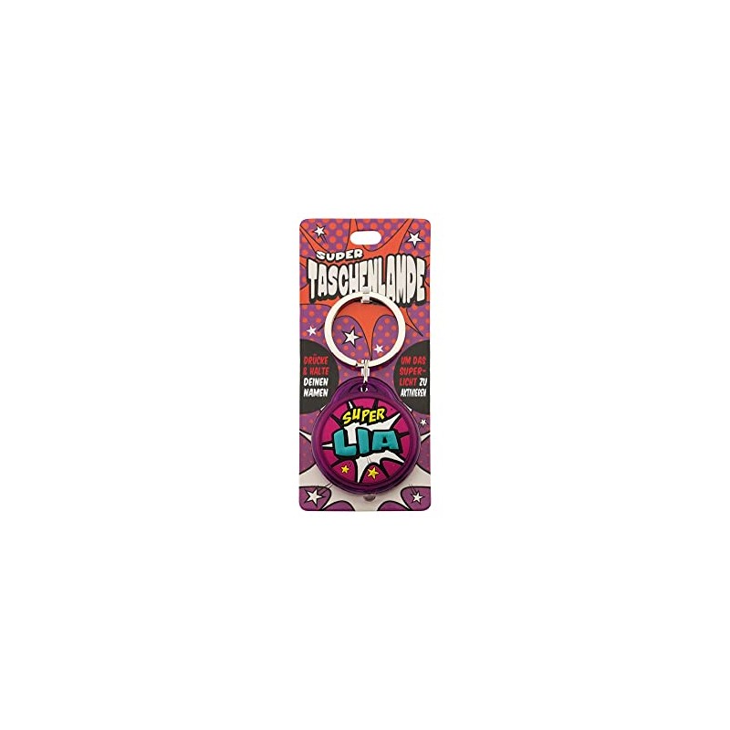 Key Pendant Super Torch with Name Lia as a Gift
