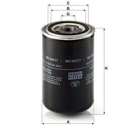 Original MANN-FILTER Fuel filter WK 940/17 – For Utility Vehicles