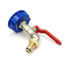 IBC Outlet Tap Ball Outlet Valve 3/4 Inch Long Version for IBC Tank 600/1000L Coarse Thread S60 x 6 Matt Chrome-Plated Plug Connection Professional Quality